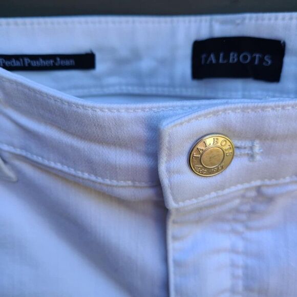 Talbots White Flawless Petal Pusher Jeans no Cuffs size 8P - Picture 9 of 11